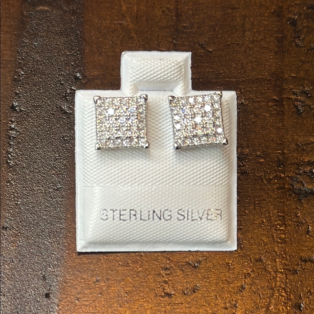 Sterling Silver Square Stud Earrings
